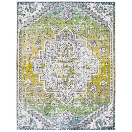 Safavieh 6 x 9 ft. Skyler Power Loomed Rectangle Area Rug Green & Ivory SKY101Y-6